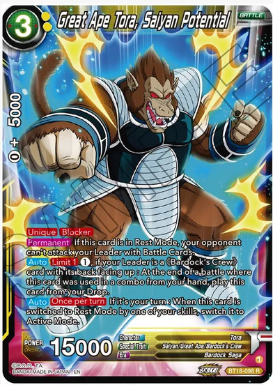 Great Ape Tora, Saiyan Potential