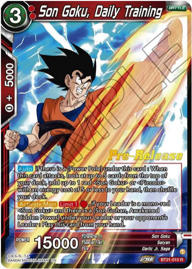 Son Goku, Daily Training - Pre-Release