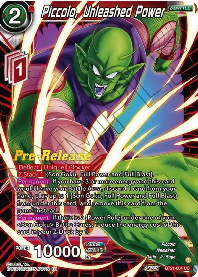 Piccolo, Unleashed Power - Pre-Release