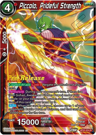 Piccolo, Prideful Strength - Pre-Release