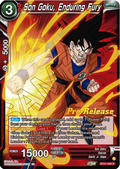 Son Goku, Enduring Fury - Pre-Release