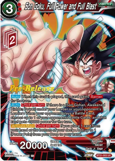Son Goku, Full Power and Full Blast - Pre-Release