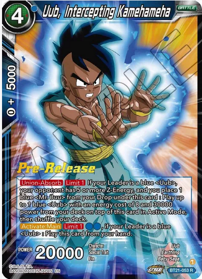 Uub, Intercepting Kamehameha - Pre-Release